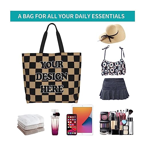 Abybela Custom Tote Bags with Team Logo Text Picture for Women Personalized Shopping Handmade Totes4