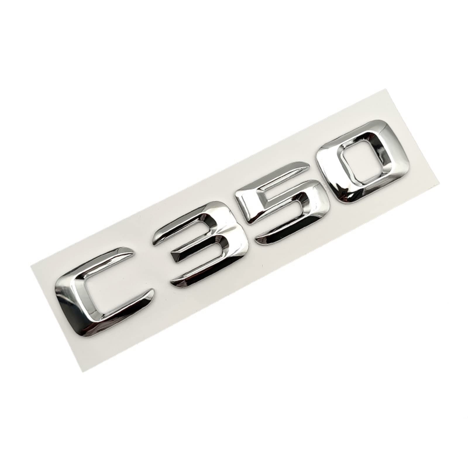 SCHAAN 3D ABS Chrome Letters Car Rear Trunk Emblem Badge Sticker C43 C180 C200 C220 C300 C350 Logo Fit For Mercedes W205 W204 Accessories Car Stickers (Color : C350)