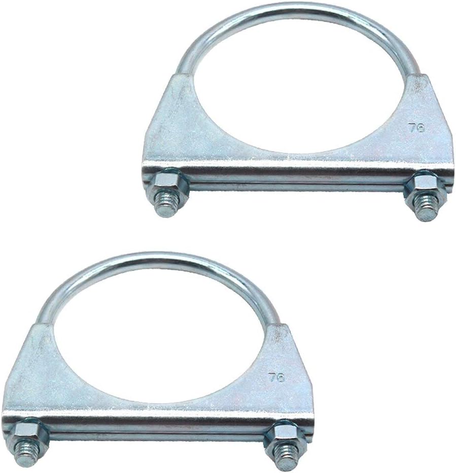 U Bolts,Stainless Steel Fastener,2pcs 304 Stainless Steel Saddle Exhaust Muffler Clamp - 3 Inch for Fastening