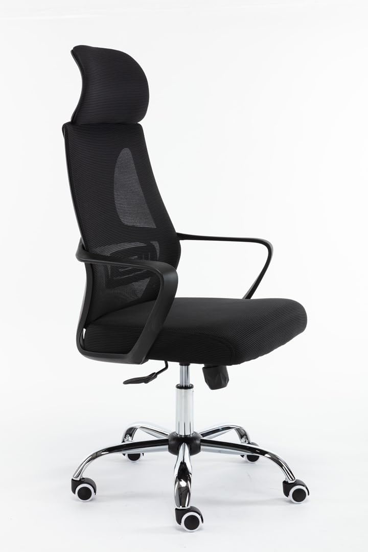 Topeshop FOTEL Nigel CZER? Office/Computer Chair Padded Seat Mesh backrest (Nigel Black)