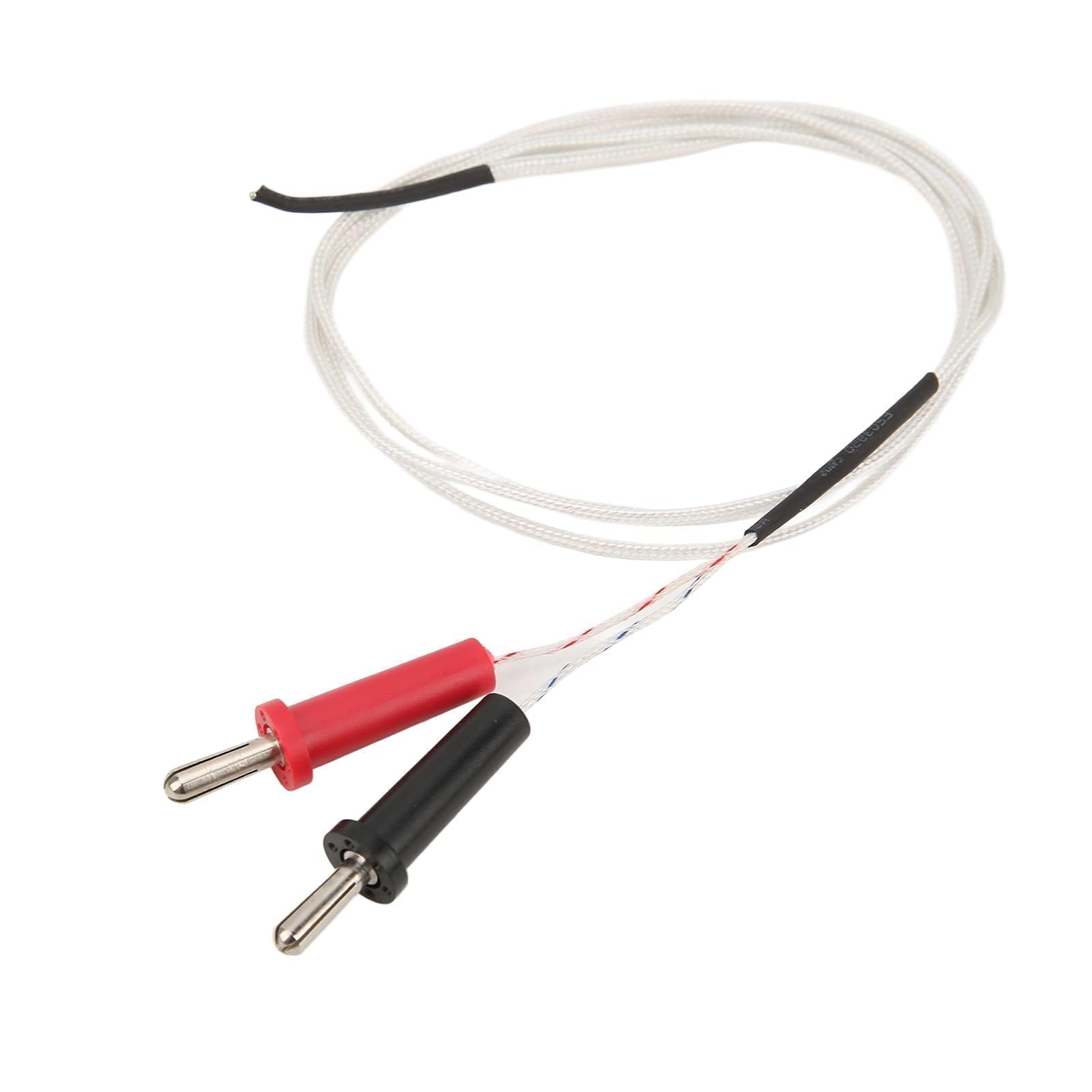 1 Meter K Type Mini-Connector, UA23 Thermocouple Temperature Probe Sensor, ‑50~400℃ Double Head Temperature Sensing Line Measure Range with Waterproof Surface for Multimeter Mount Ceramic High