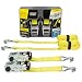 SmartStraps 14-Foot Ratchet Straps (2pk)-5,000 lbs Break Strength-1,667  lbs Safe Work Load Commercial Tie-Downs Designed for Heavy-Duty Cargo Transport-Safely Haul Your Equipment-Flatbed or Trailer