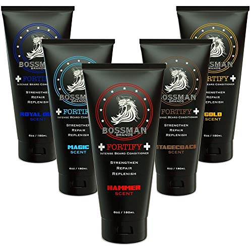 Bossman Beard Conditioner Variety Pack - Get All 5 Scents, Grow, Thicken, Moisturize and Protect Your Beard with The Fortify Intense Beard Conditioner