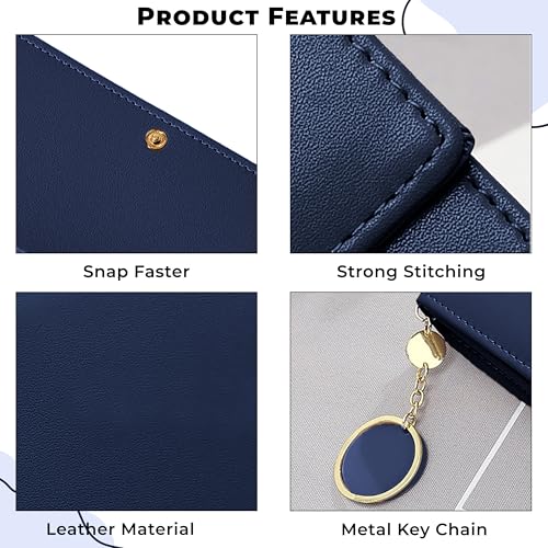 Image of Kraptick Women's Wallet -Excepational Quality Compact Purse Clutch Wallet for Women, Stylish Card Coin Holder, Debit Card Holder, Money Organizer and Travel Wallet for Women with 14 Slots-(Blue)