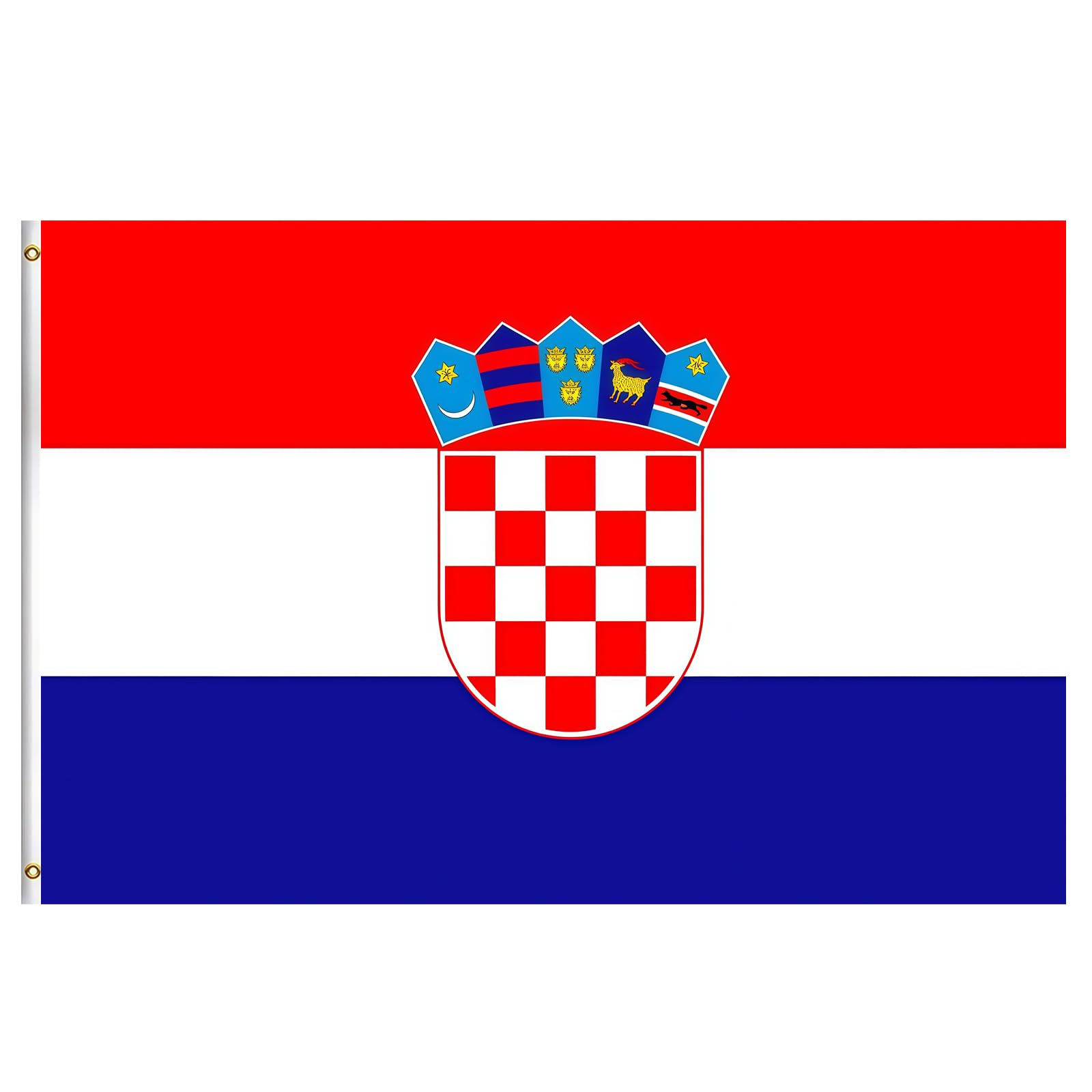 Croatia Flag 5ft x 3ft for World Cup 2026, Large Croatian Flag with Metal Eyelets, Polyester Supporter Flag for World Cup Football Bar Club Garden Street Indoor Outdoor Party Decorations