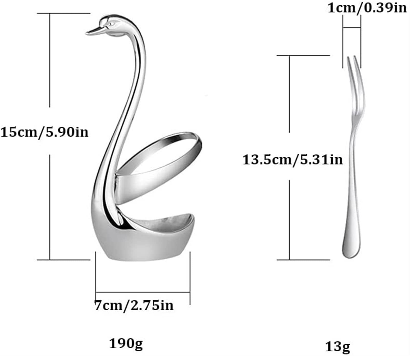 Cucharas De Mesa Tanquillas de acero inoxidable 8 piezas, conjunto cubiertos creativos Cygnus, for la cocina for el hogar Forks ensalada, horquillas postre Sopa Antigoteo Servir