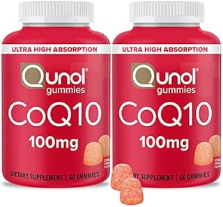 CoQ10 Gummies, Qunol CoQ10 100mg, Delicious Gummy Supplements, Helps Support Heart Health, Vegan, Gluten Free, Ultra High Absorption, 2 Month Supply (60 Count, Pack of 2)