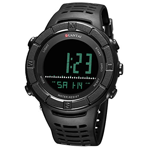 Preisvergleich Produktbild SAILINE Herren Armbanduhr, modisch, digital, Kunststoffgehäuse, elektronisch, wasserdicht, Militär-LED-Sport-Multifunktions-Arm... (Black)