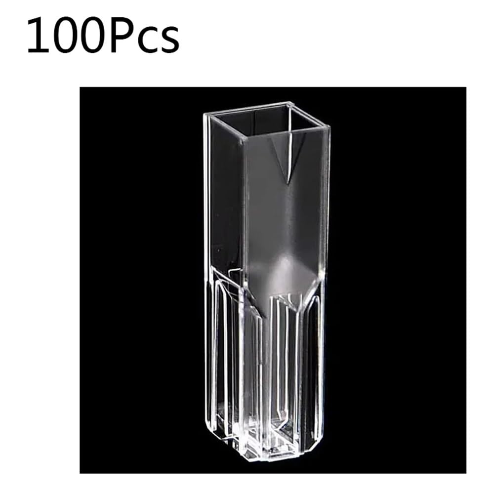 100 sztuk spektrofotometr 1,5 ml z półplastikową ścieżką optyczną, zakres 10 mm, 340 ~ 750 nm sprzęt laboratoryjny