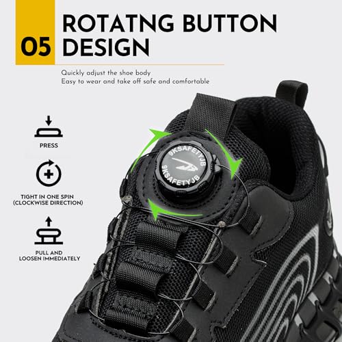 Image of Steel Toe Work Sneakers for Men Women Lightweight Comfortable Industrial & Construction Work Safety Shoes