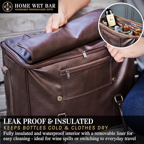 Graham Whiskey Bottle Carrier and Weekender Travel Bag | Customizable Waterproof and Insulated Interior | Vegan Leather | Perfect for Tastings, Parties & Getaways3