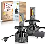 OTO2EYE Super Bright H4 LED Car Headlight Bulbs Hi & Lo Beam 9000LM 6500K, 70W, LED Headlight Auto Conversion Driving Lamp with 2 Years Warranty (Cool White) (70W, H4)