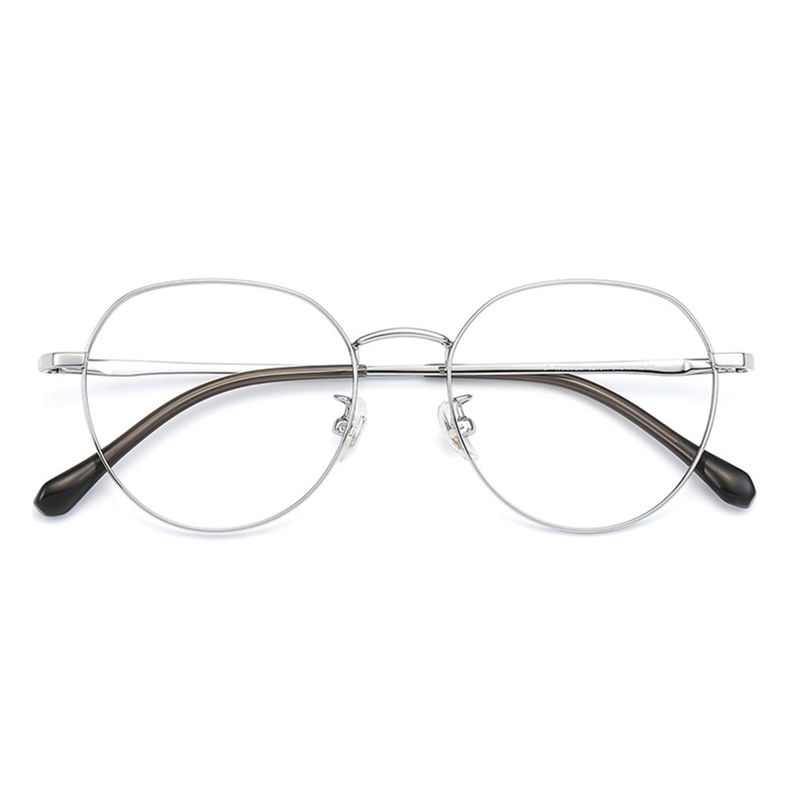 Montura óptica femenina Montura de gafas de semititanio con marco redondo