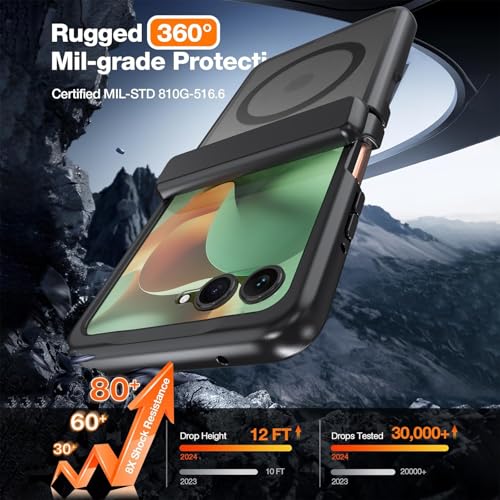 Image of WRJ for Motorola Razr 2026 /2025 /2024 Case Built-in Screen Protector,Black