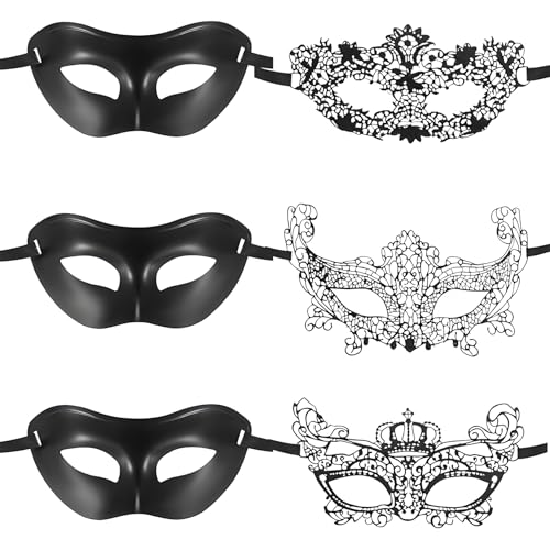 wugongshan 6 unidades. Máscaras de renda veneziana, máscaras de dança de máscara preta para mulheres e homens, máscaras de festa de disfarces sexy para festas de carnaval e Halloween