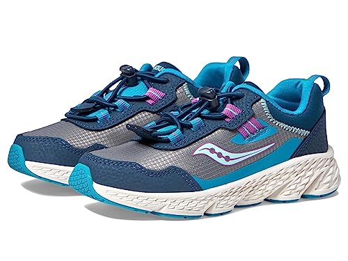 Saucony Wind Shield 3.0 (Little Kid/Big Kid) Navy/Grey/Turquoise 12 Little Kid M