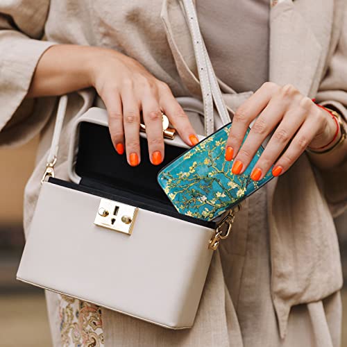 Image of Credit Card Holder, Mini Aluminum Card Wallet RFID Blocking Slim Metal Hard Card Case for Women Men, Almond Blossom