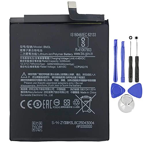 Batería compatible con Xiaomi BM3L para MI9 MI 9 3300 mAh con kit destornillador incluido
