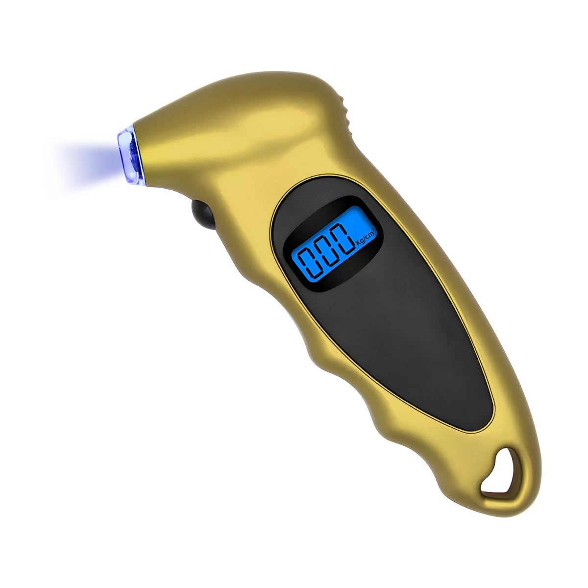 KVAEY Digital Tire Pressure Gauge, 150 PSI 4 Settings Accurate Tire Gauge with Non-Slip Grip, Backlight LCD Tire Pressure Gauge Reader Checker Tool for Car Truck Bicycle Motorcycle (Golden)
