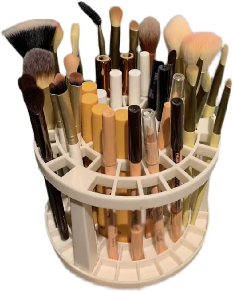 Caja de Almacenamiento de 49 Rejillas para brochas de Maquillaje, esmaltes de uñas, cosméticos, Herramientas de Maquillaje, Soporte para bolígrafos.