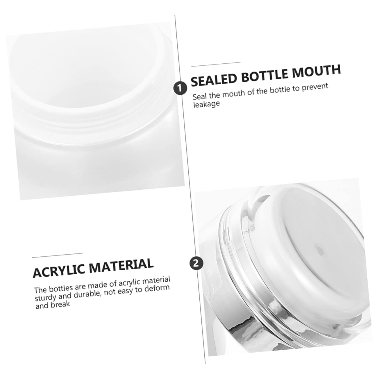 Baluue 2 Sets Kosmetikbehälter Mit Deckel Kulturflaschen in Reisegröße Airless-pump-lotionspender Kompakt Und Leicht Für Einfaches Tragen 3 Stück X 2