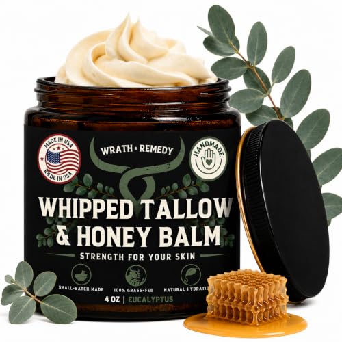Organic Beef Tallow for Skin, Made in USA, Handcrafted, Eucalyptus, 4 oz