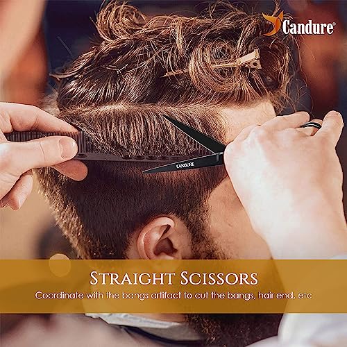 Candure Hairdressing Scissor Barber Salon Shear Stainless Steel Hair Cutting Scissors for Professional, Hairdressers, Barbers and Salon Use for Women, Men, Children and Adults 6.5" Inch - Image 3
