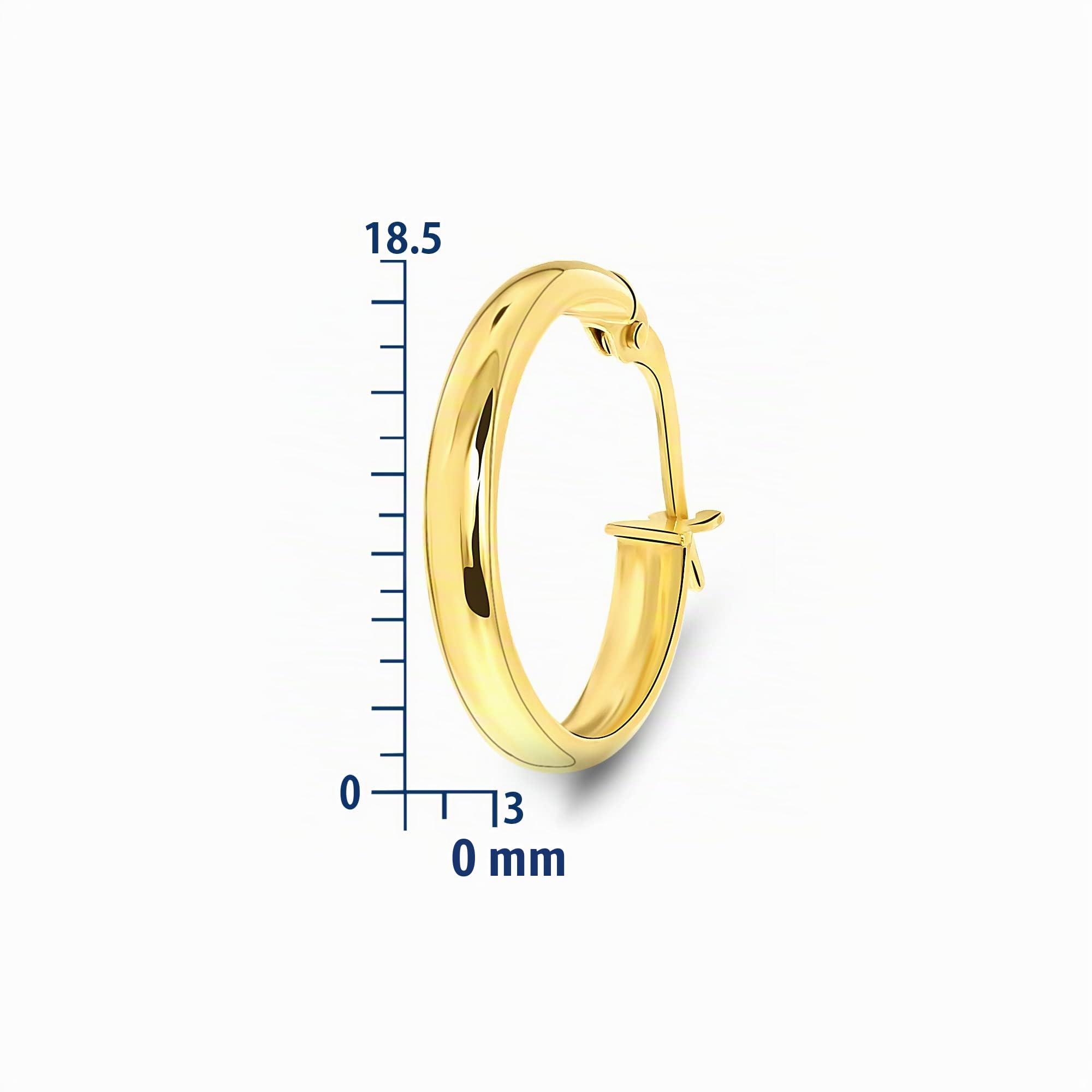 Miore pendientes clásicos de aro redondo en oro amarillo 14 kt 585 Ø 18,5 mm.