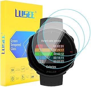Lusee 3 Stück Schutzfolie kompatibel mit Polar Vantage M / M2 und Polar Vantage V / V2 [9H Härte] Displayschutzfolie HD Schutzfolie [Anti Kratzer] [Anti Fingerabdruck] 2.5D Panzerfolie