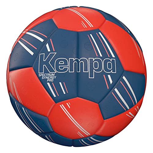 Kempa Spectrum Synergy PRO Handball Trainings und Spielball mit einzigartiger 30-Panel-Konstruktion - für Jede Altersklasse geeignet - Ice grau/Fluo rot