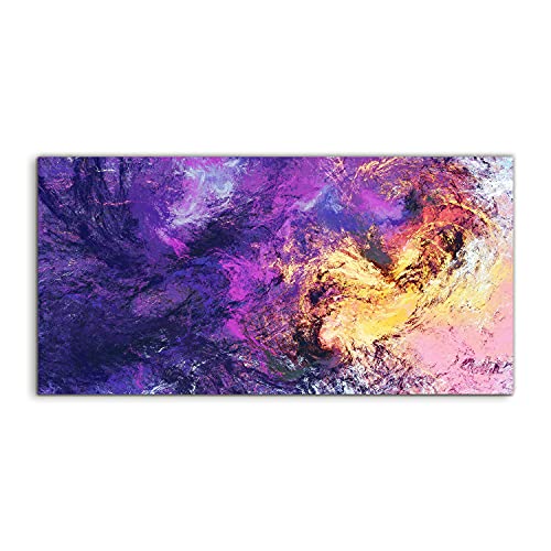 Image sur verre trempé Coloray - Art mural luxueux Abstraction lily clouds 100x50cm