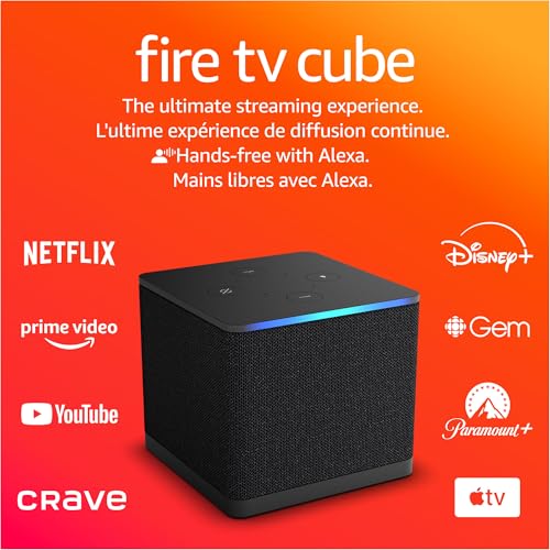Amazon Fire TV Cube (newest model), Hands-free streaming device w...