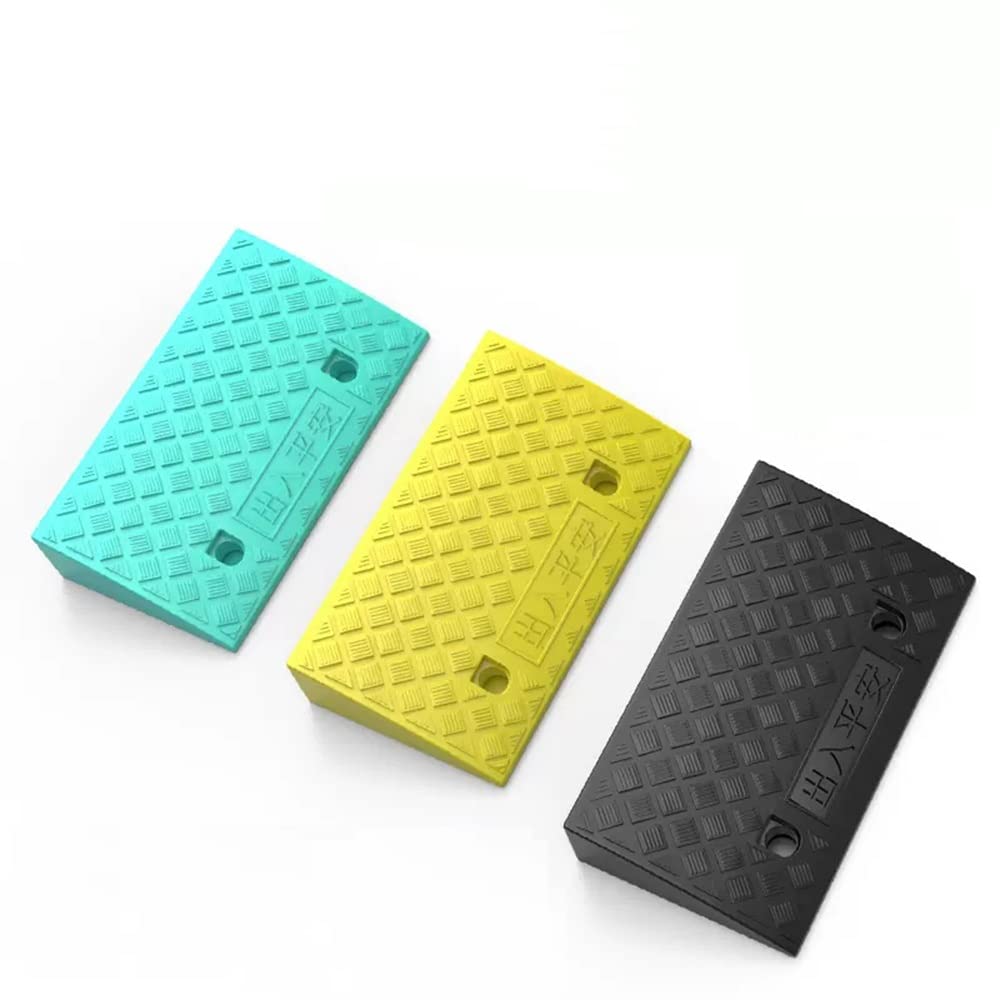 Rampa De Umbral para Acera, Rampa para Bordillos, Rampa para Silla De Ruedas Antideslizantes, 3-19cm Rampas De Plástico, 50cm De Ancho - Negro/Amarillo/Verde (Color : Green, Size : 50x27x7c
