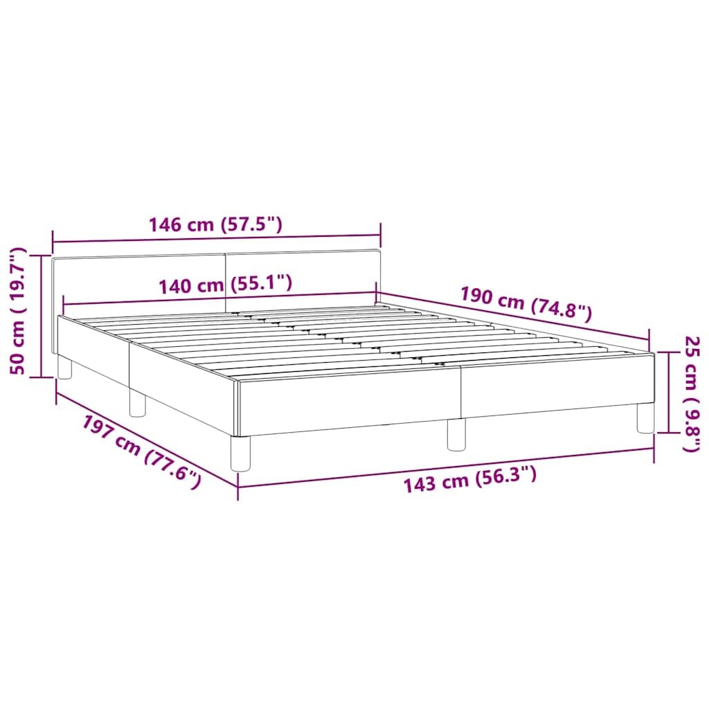 vidaXL Estructura Cama con Cabecero Matrimonial Somier Tapizado Dormitorio Habitación Muebles Cuarto Descanso Terciopelo Gris Oscuro 140x190 cm