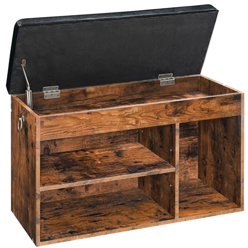 HOOBRO Shoe Storage Bench with Padded Cushion, Entryway Bench with Flip-Open Storage Box and...