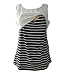 Women Double Layered Patchwork Maternity Breastfeeding and Nursing Tank Top Cami Vest (M, White)