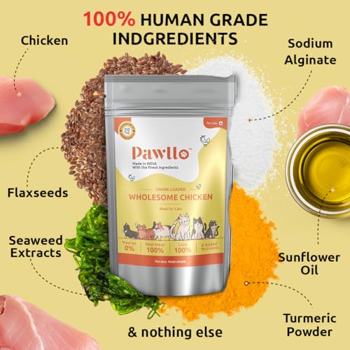 Image of Premium Chicken Gravy Cat Food- 70g Each Pouches- Pack 12 | Omega-3 Rich, High Protein Wet Food - Balanced Seafood Formula with Flaxseed Powder | Natural Meat | No Nasties Added