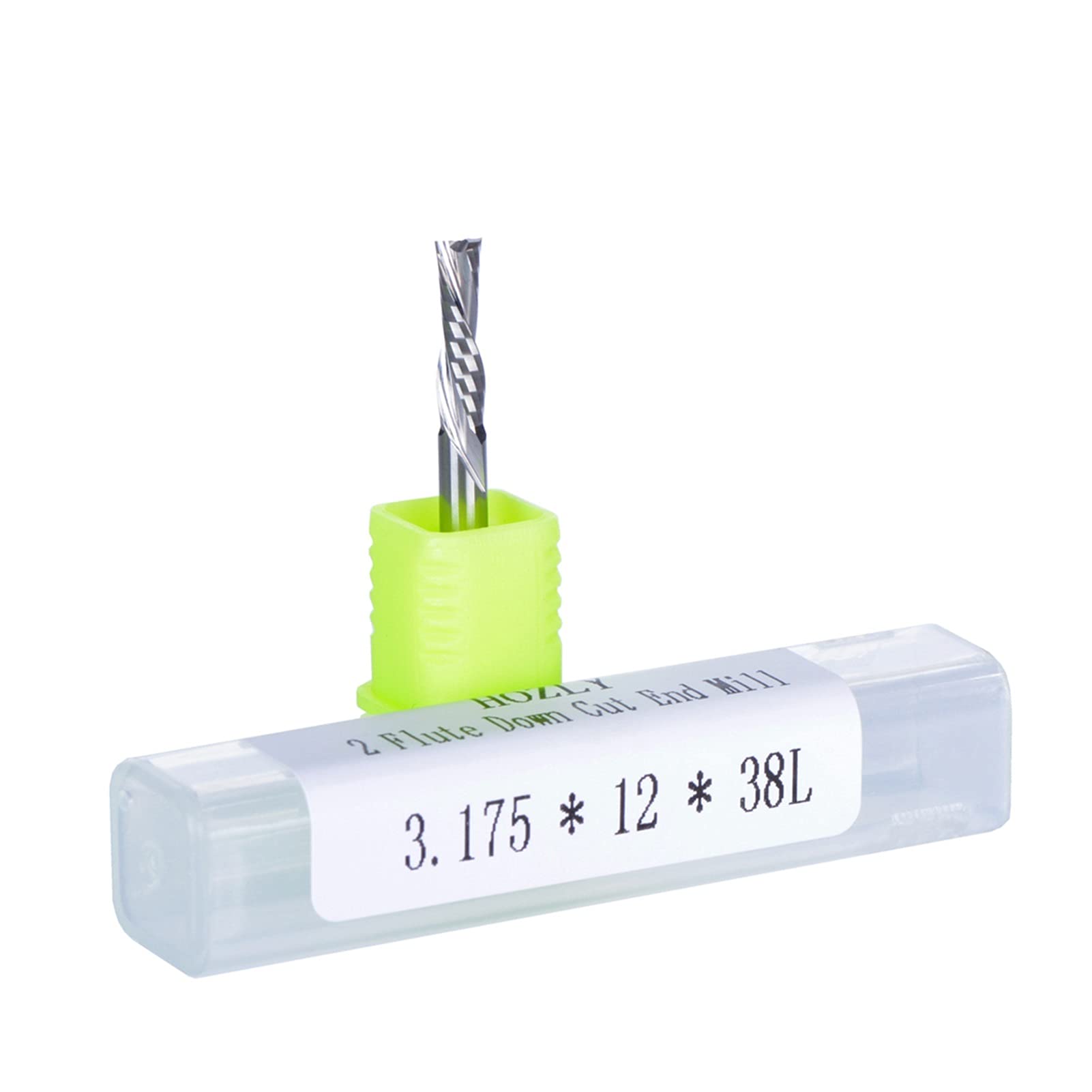 Fresa de compresión en espiral de dos flautas 3,175 x 12 mm para corte de madera