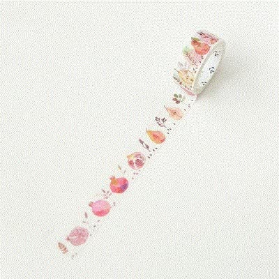 KEOJI 15mm*7m Summer cool fruit Japanese Tape Decorative Adhesive Tape Diy Scrapbooking Sticker Label Stationery-Pomegranate Pear