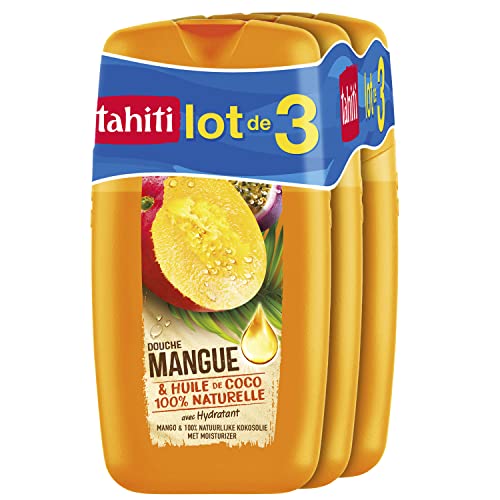 TAHITI - Gel de ducha Tahiti Mango & Aceite de coco – Fórmula a base de ingredientes naturales – 3 x 250 ml