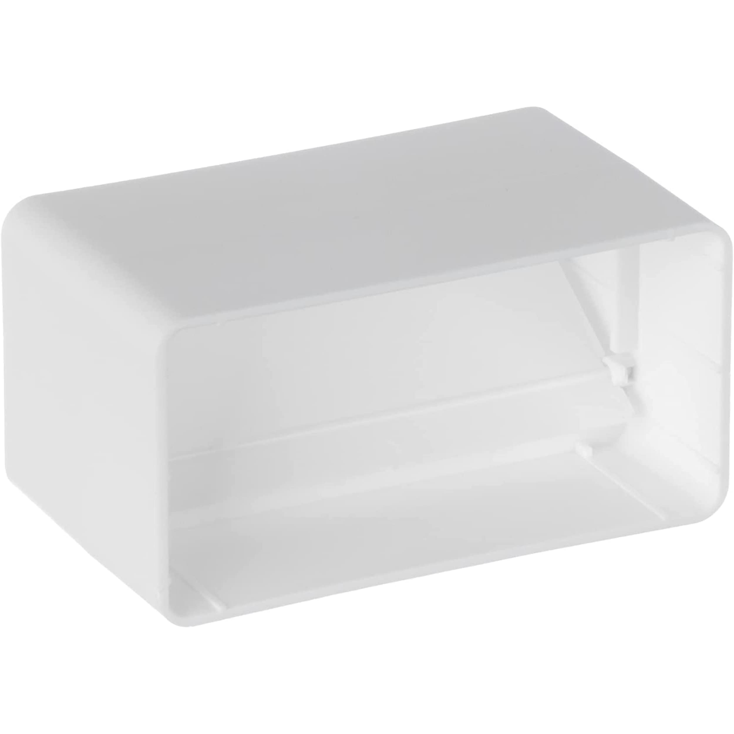 Lirast White 110X55mm / 4-2 Inch Pvc Rectangular Connector With Backdraught Shutter - Flat Plastic Ducting - Straight Joint