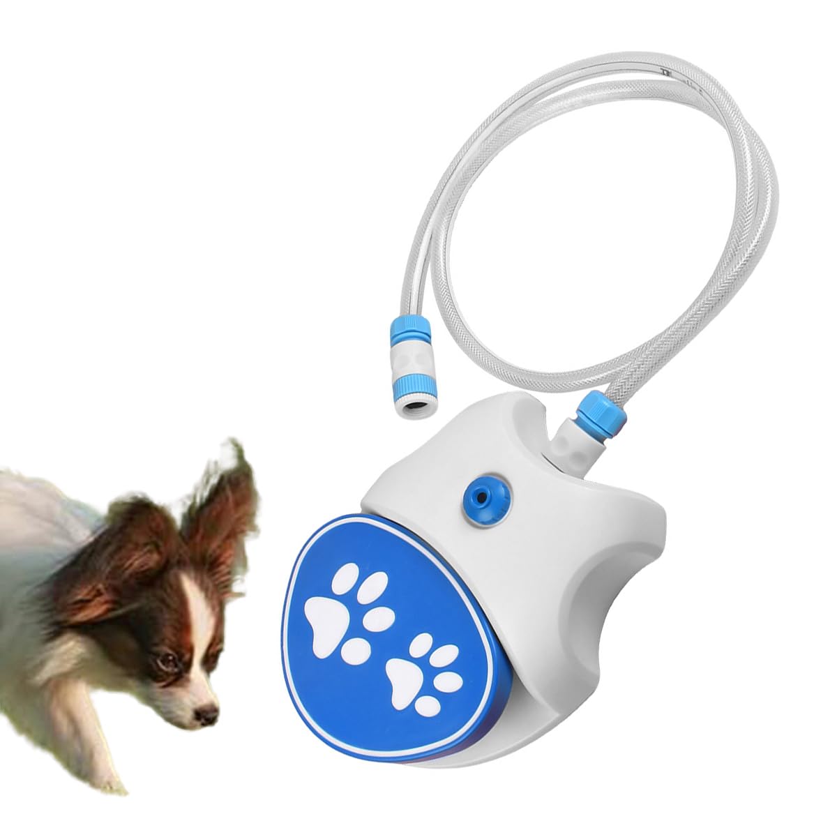 Wasserfontäne mit Pedal, Pfotenaktivierter Hunde Trinkbrunnen, Wasserspielzeug Für Welpen Im Garten Und Rasen, Fußbetätigter Wasserspender mit Sprinklerfunktion