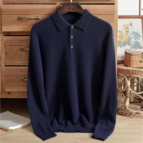 Men's Cashmere Button Collar Sweater Winter Business Casual Pullover Comfortable Warm Versatile Office Wear Knit Top3