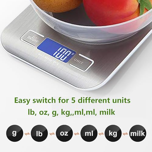 Digital Kitchen Scale, Food Smart Kitchen Scale, Scales Measures Grams and Ounces, LCD Display Scale for Cooking and Baking (Rechargeable+ Battery Both Usage) - Image 4