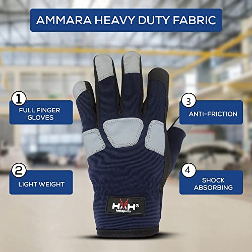 HMH Gardening Gloves For Women Men Heavy Duty Work Gloves Men Women -Dexterity Gloves garden gloves (Small, Blue) - Image 4