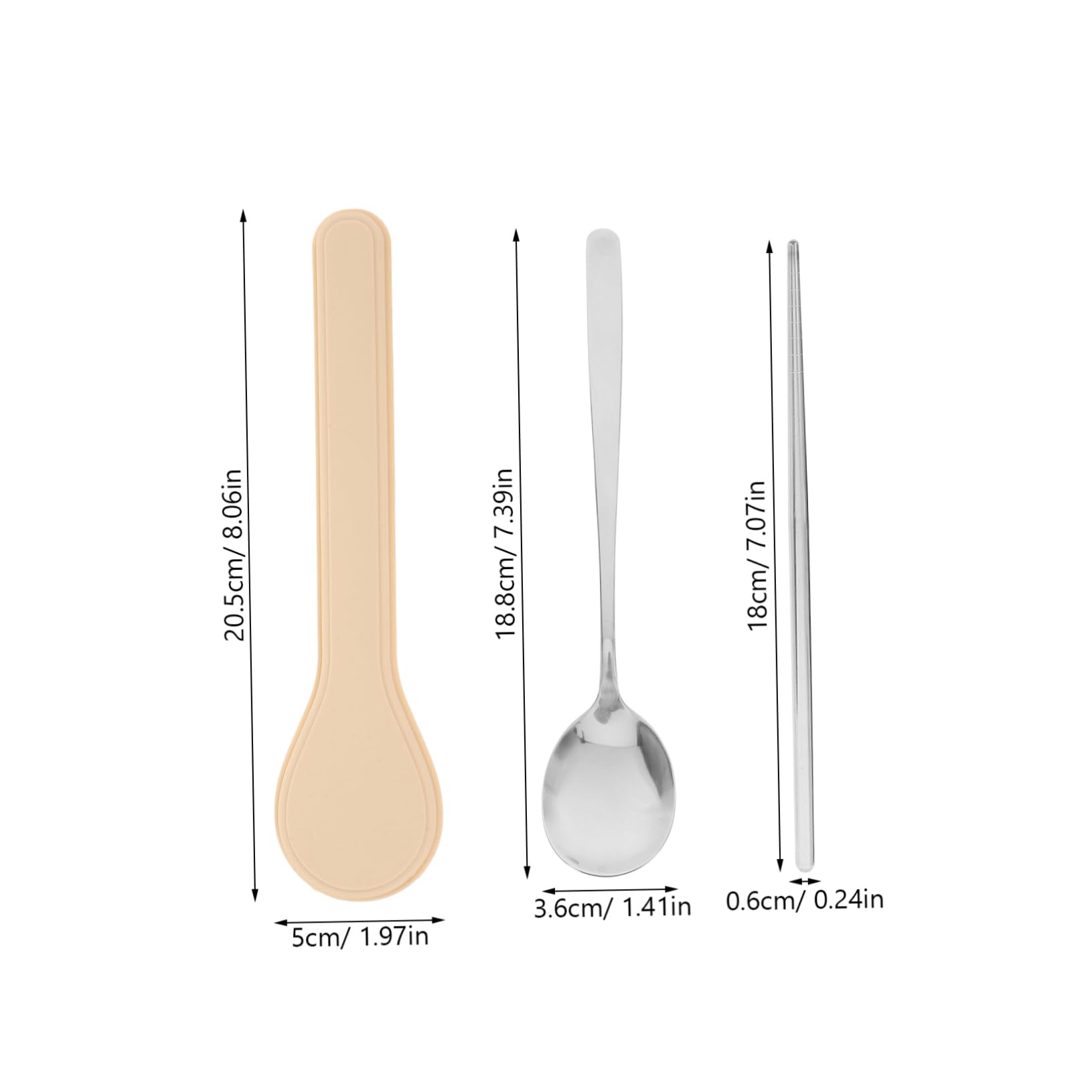 Cabilock Sturdy Stainless Steel Travel Utensil Set Reusable Cutlery Case for Boys and Girls Students and Adults for Lunch Picnic and Camping