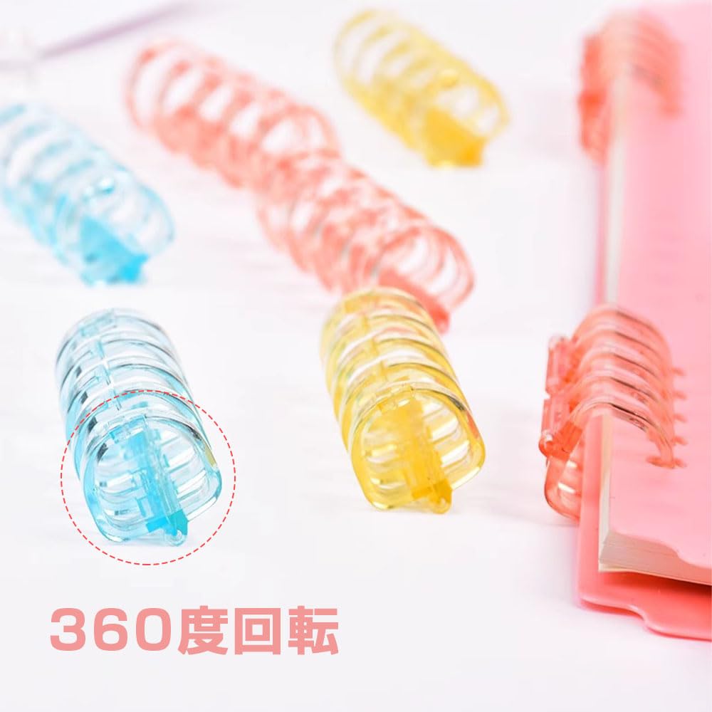 りん5※整理整頓中さま専用ノンホールチョウバネ Amazon | ESJNNK バインダーリング 24個セット 5穴 リーフ