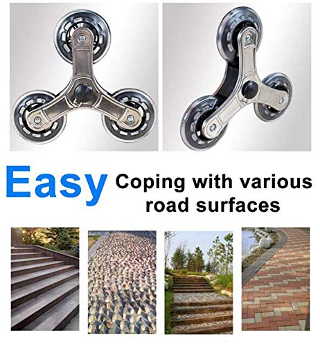 Klappwagen, zusammenklappbarer Einkaufswagen mit 6 Rädern & Lebensmitteltreppensteigwagen & wasserdichtem & Sitzdesign… – Bild 7