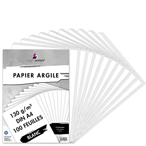 MarpaJansen 360.530-03 Papier pour plaque de signalisation (DIN A4, 100 feuilles, 130 g/m2) - pour travaux manuels et création - Certification d'ange bleue, blanc, multicolore, taille unique Cover