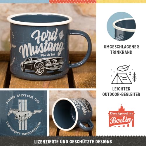 Taza de esmalte retro Nostalgic-Art 12.2 oz Ford Mustang miniatura 3